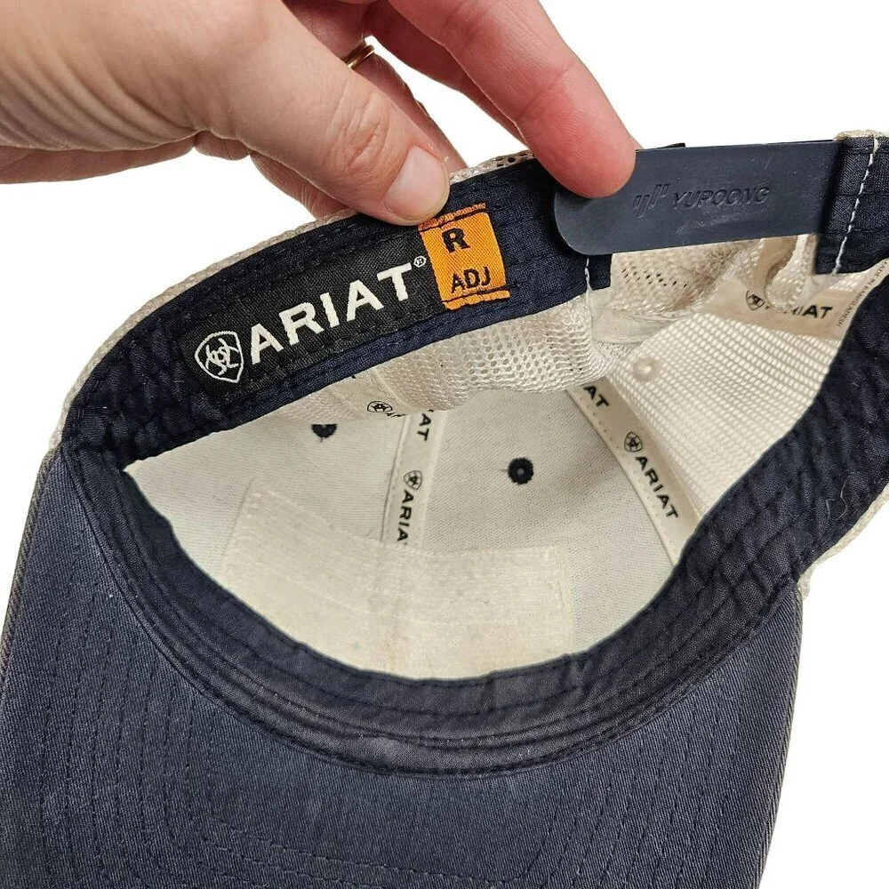 Ariat Men's Mesh Trucker Cap With American Flag & Logo Adjustable‎